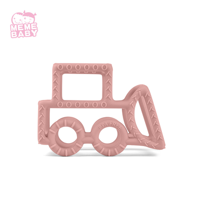 Non Toxic Silicone Molar Teether Chewable Cute Disney Car Kids Play Teething Rattle Toy