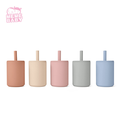 Toddler Kid BPA Free Silicone Straw Cup Baby 180ml For Little Hands