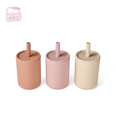 Toddler Kid BPA Free Silicone Straw Cup Baby 180ml For Little Hands