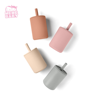 Toddler Kid BPA Free Silicone Straw Cup Baby 180ml For Little Hands
