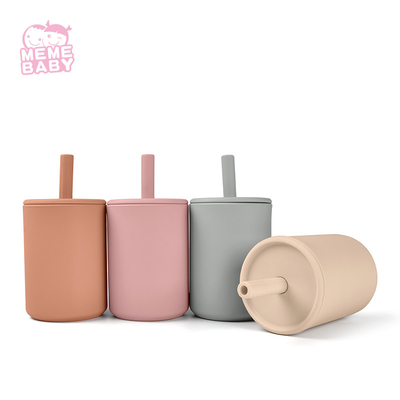 Toddler Kid BPA Free Silicone Straw Cup Baby 180ml For Little Hands