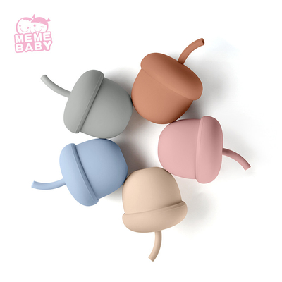 FDA Approval 200ml Silicone Straw Cup Chemicals Free With Lid And Straw