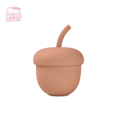 FDA Approval 200ml Silicone Straw Cup Chemicals Free With Lid And Straw