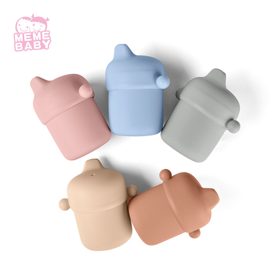 Anti Drip Microwave Safe Silicone Sippy Cup Baby Use With Lid