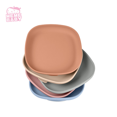 Microwave  Safe Silicone Dinner Set Clay Beige Pink Blue Grey 18cm