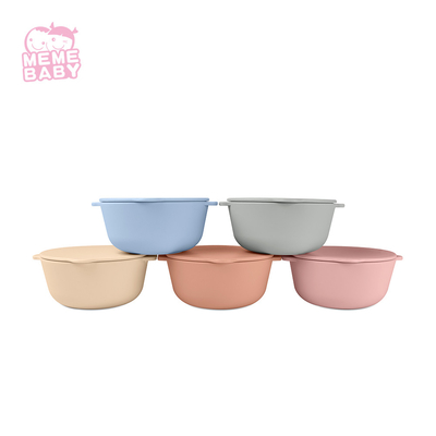 Customized Lightweight Silicone Weaning Bowl Silicone With Lid Handles