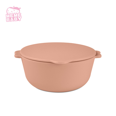 Customized Lightweight Silicone Weaning Bowl Silicone With Lid Handles