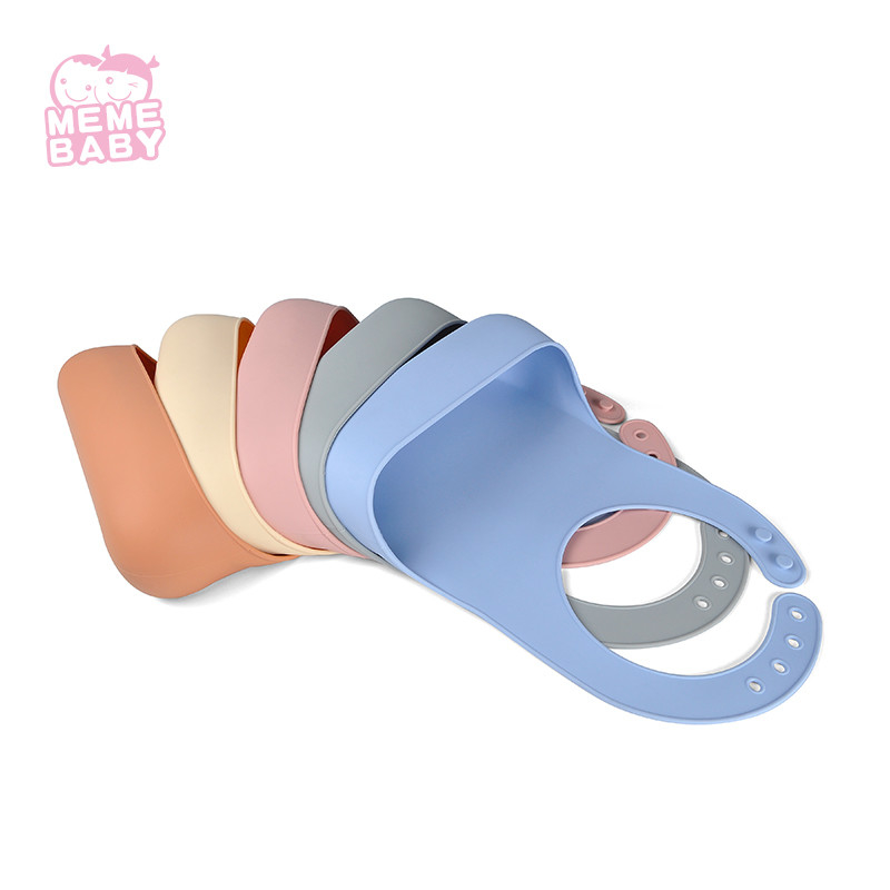 Portable Square Food Catching Bib , Silicone Scoop Bib Dishwasher Safe