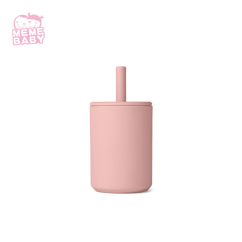 180ml Memebaby Silicone Sippy Cup With Straw Multiple Color Choices